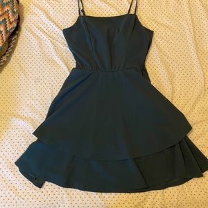 Francesca’s hunter green dress